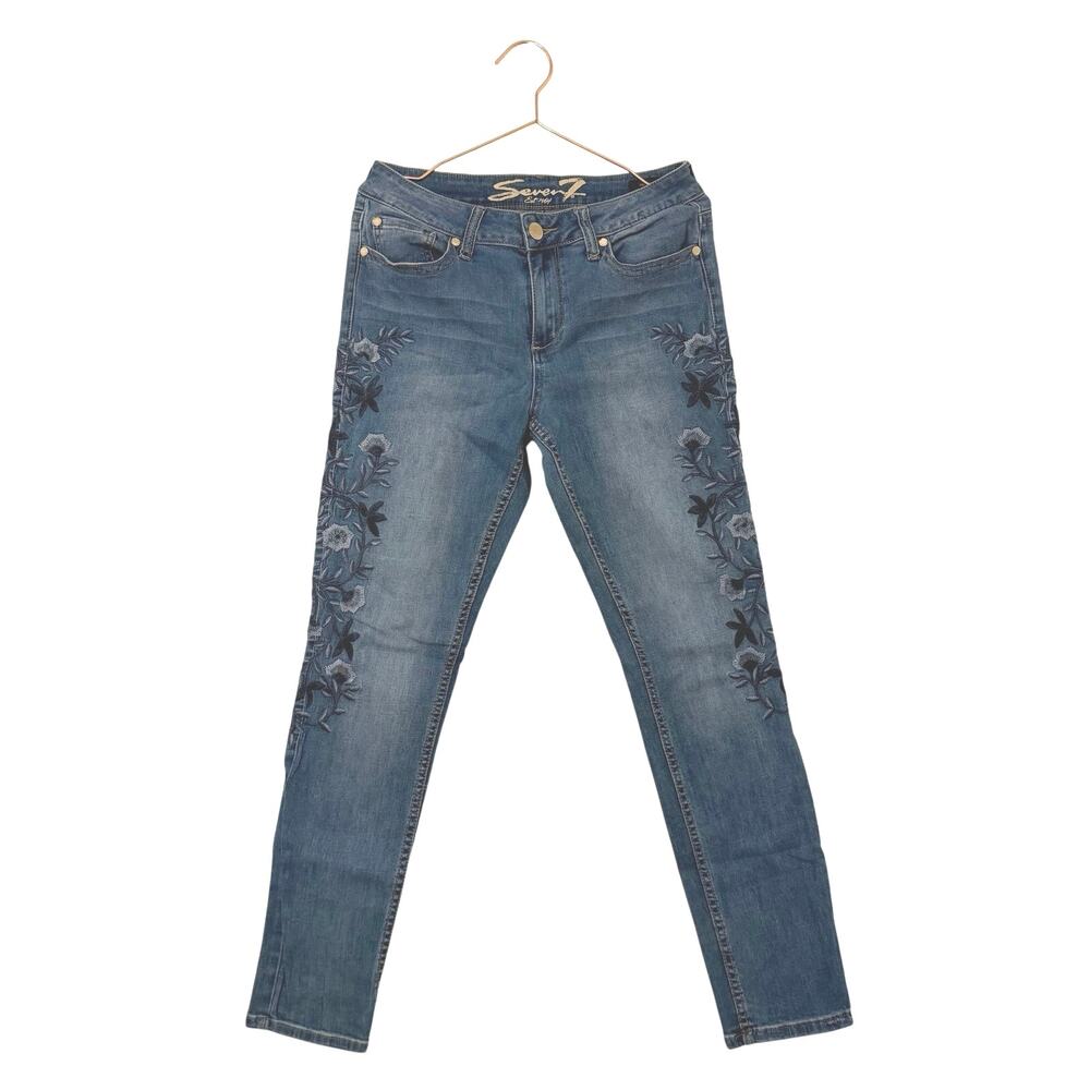 Seven 7 skinny floral embroidered Jean size 10